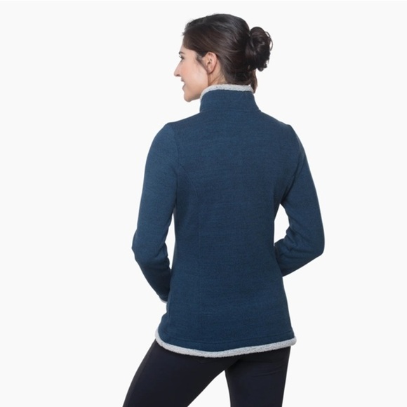 Kuhl Women’s Alska 1/4 Zip Fleece Sweatshirt Sweater Medium Blue Hiking Camping - Picture 2 of 10